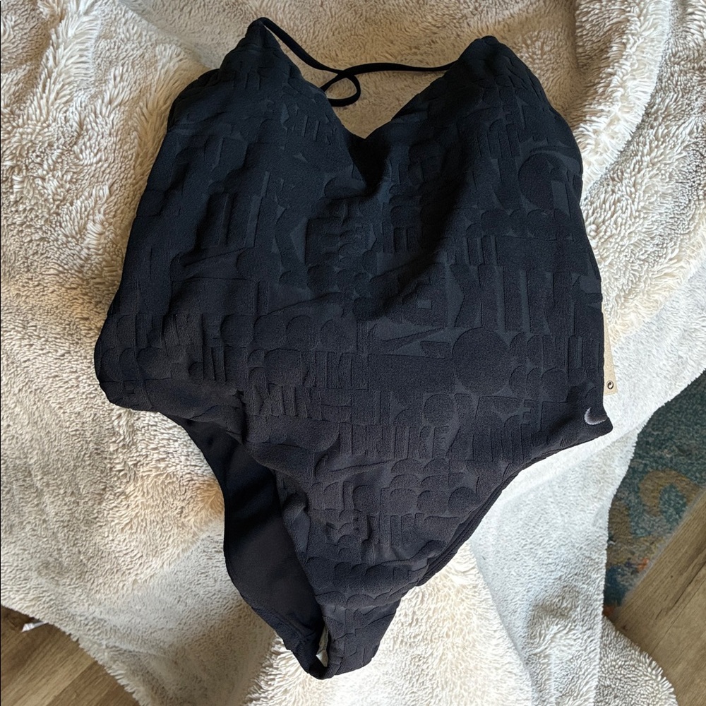 Nike Black Textured Swimwear